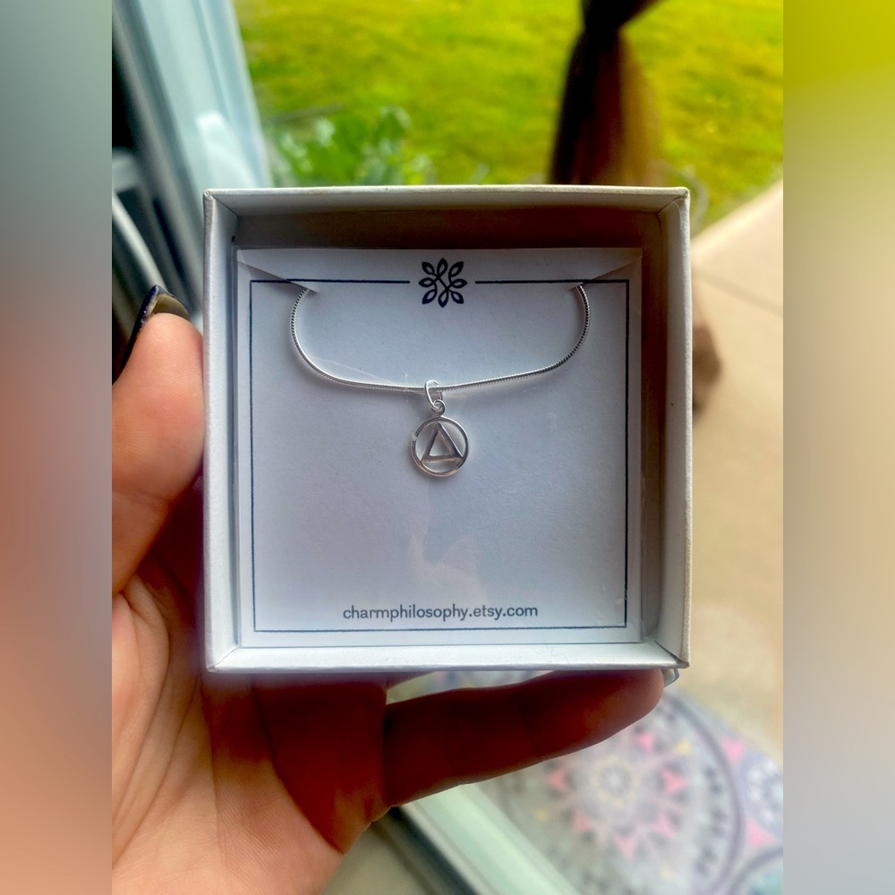 Beautiful Sterling Silver Sobriety Necklace AA NA Still In Box